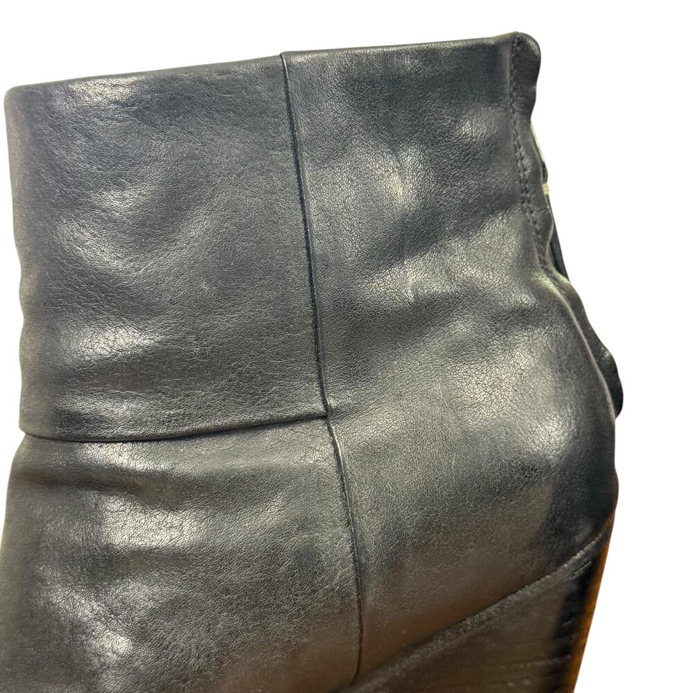 Rag & Bone Newbury Black Chunky High Heel Leather Ankle Booties Boots Shoes 8.5 - Picture 4 of 16